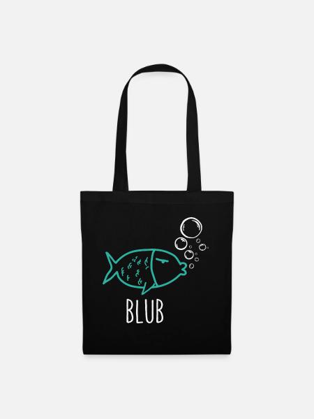 Cooler Fisch - Stoffbeutel - Schwarz