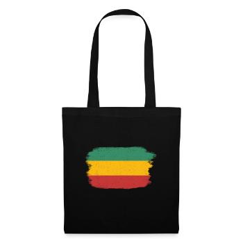 Cannabis Rasta Reggae Hanf Kiffen Geschenk - Stoffbeutel - Schwarz - Vorne