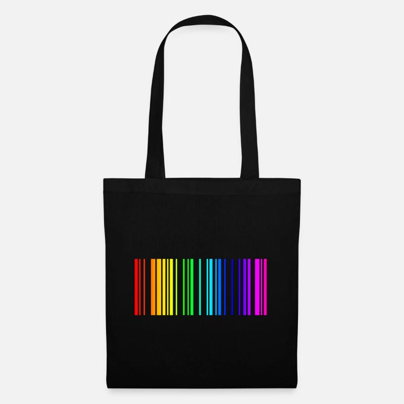 Rainbow barcode colorful gift idea - Tote Bag - black