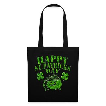 St Patricks Day - Stoffbeutel - Schwarz - Vorne