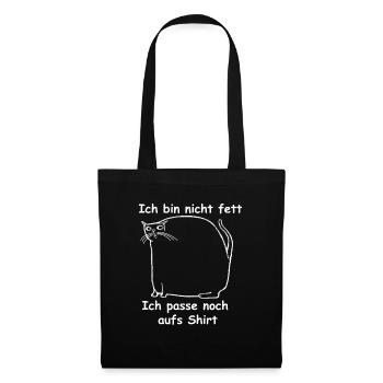 "Je ne suis pas gros" chat, drôle, cadeau, doux - Sac en tissu - noir - Devant