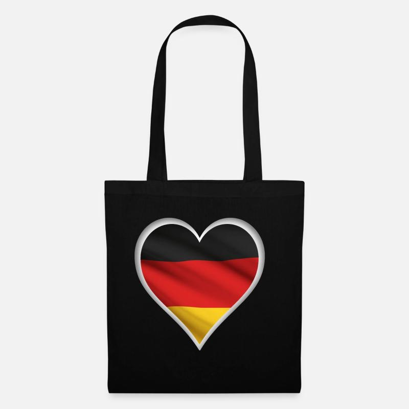 Deutschland Herz Shirt - Stoffbeutel - Schwarz