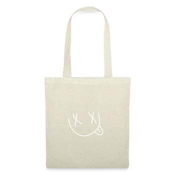 Souriez avec les yeux et la langue étirée. - Sac en tissu - nature - Devant