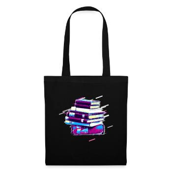 Lire livre 80's Retro Violet - Sac en tissu - noir - Devant