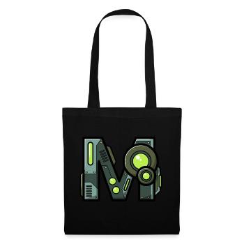 Buchstabe M Geschenk Name Roboter Technik nerd - Stoffbeutel - Schwarz - Vorne