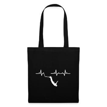 Fréquence cardiaque de saut à l'élastique - Sac en tissu - noir - Devant