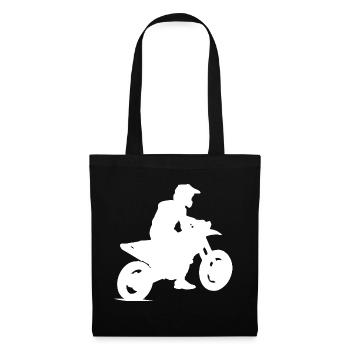 Moto motorcross - Sac en tissu - noir - Devant