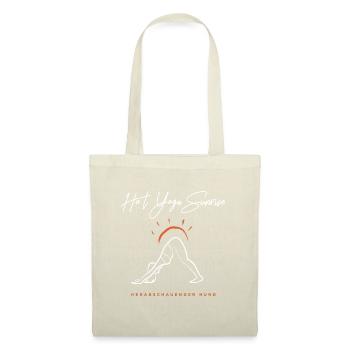 Herabschauender Hund, Hot Yoga, Geschenk, Idee - Stoffbeutel - Natur - Vorne