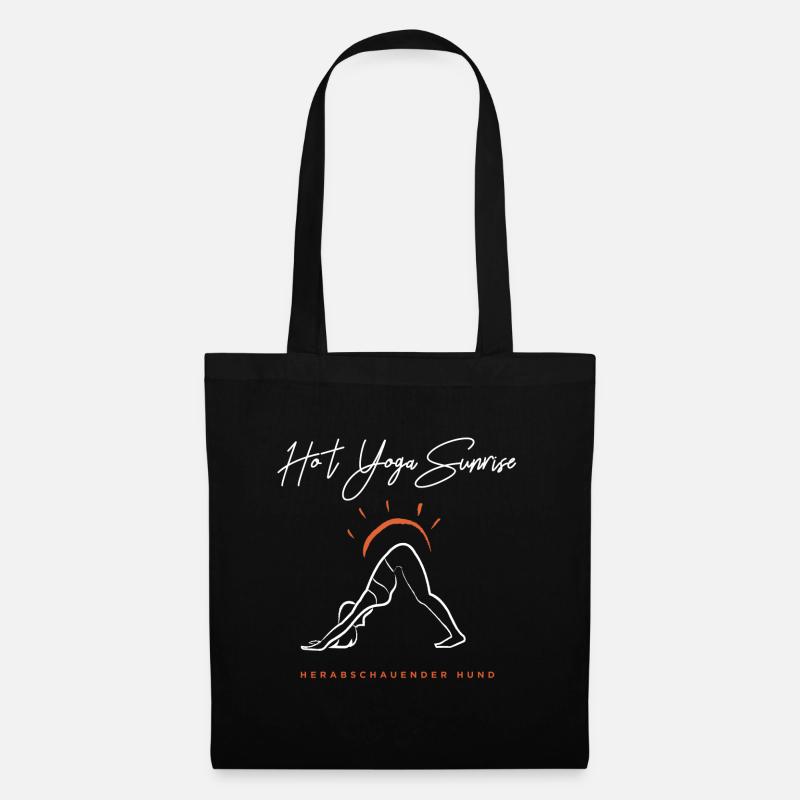 Herabschauender Hund, Hot Yoga, Geschenk, Idee - Stoffbeutel - Schwarz