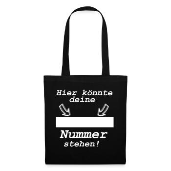 Hier könnte deine Nummer stehen! - Stoffbeutel - Schwarz - Vorne