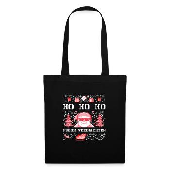 HO HO HO Frohe Weihnachten Shirt Geschenk - Stoffbeutel - Schwarz - Vorne