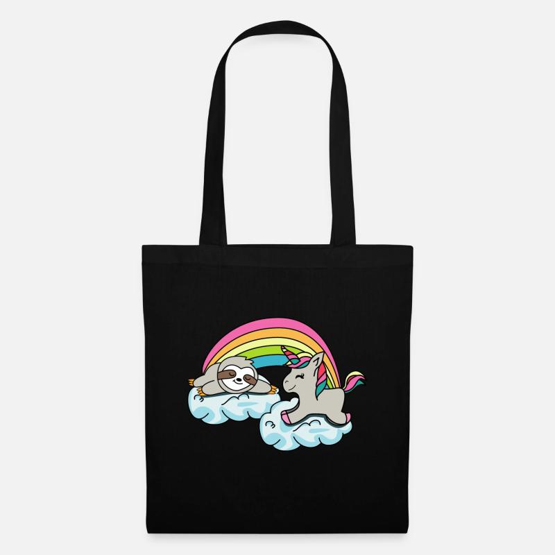 Unicorns sloth lover gift giftidea - Stoffbeutel - Schwarz