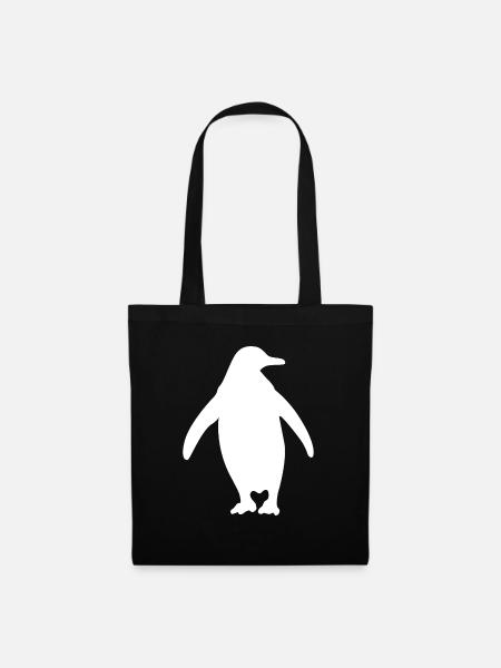 Pinguin Vogel Geschenk Südpol Tierschutz Natur Zoo - Stoffbeutel - Schwarz