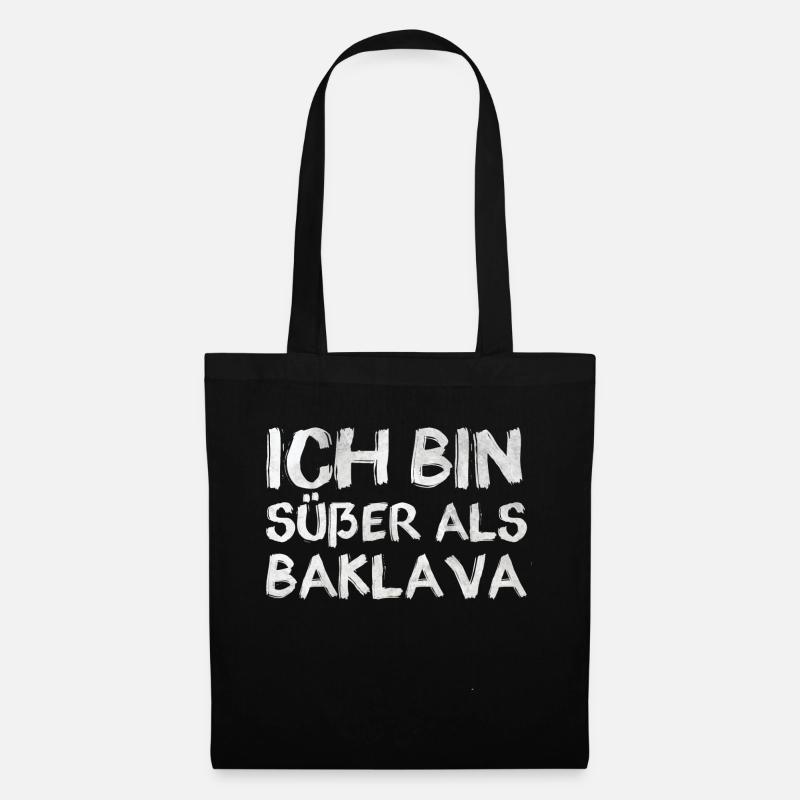Süßer als Baklava Süßigkeit - Stoffbeutel - Schwarz