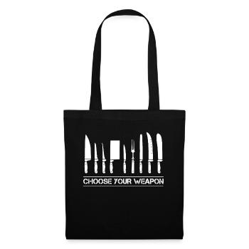 Cuisinier métier rengaine couteau shirt cadeau - Sac en tissu - noir - Devant
