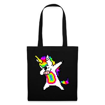 Rainbow unicorn pixelart - Tote Bag - black - Front