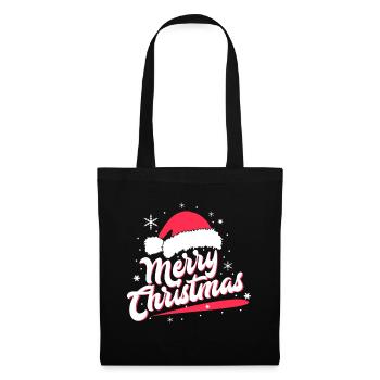 Merry Christmas - Stoffbeutel - Schwarz - Vorne
