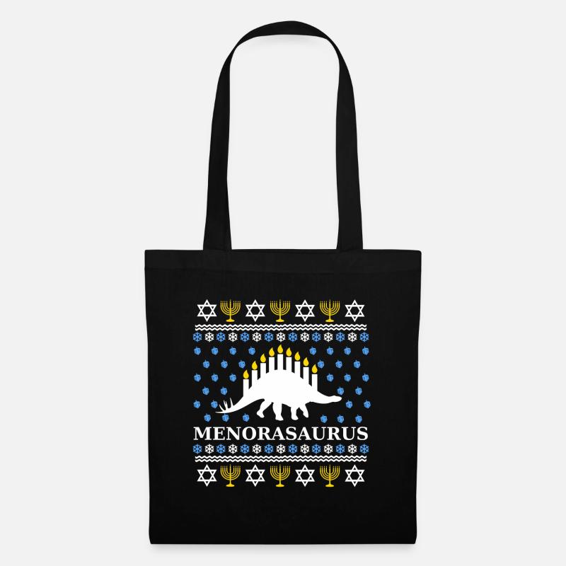Menorasaurus - Tolle Geschenkidee Juden, Chanuka - Stoffbeutel - Schwarz