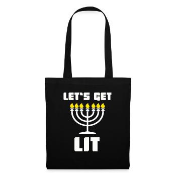 Get Lit Menora - Great Gift Idea Jews, Chanuka - Tote Bag - black - Front