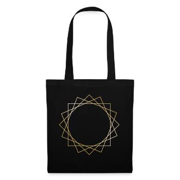 Symboles de formes cercle cadeau or soleil hipster - Sac en tissu - noir - Devant