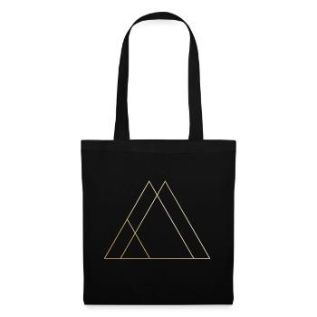 Géométrie de cadeau de formes icônes triangle or - Sac en tissu - noir - Devant