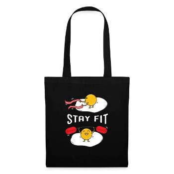 Fried egg in the gym - Tote Bag - black - Front