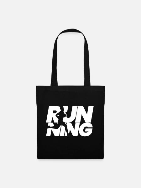 Running runner running gift jogging Jogger sport - Tote Bag - black