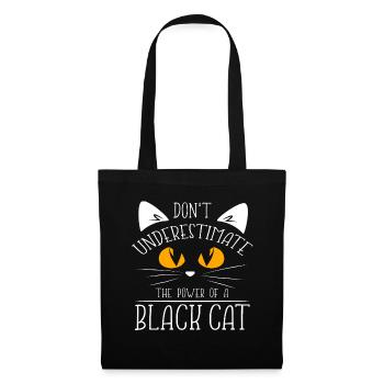 Chat noir animal de compagnie amour chat maison - Sac en tissu - noir - Devant
