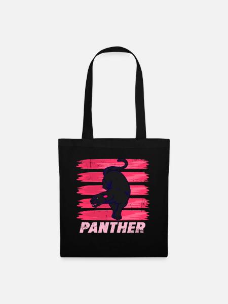 Panther Liebhaber bessere Leben Rosa Geschenkidee - Stoffbeutel - Schwarz