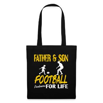 Père fils de football - Sac en tissu - noir - Devant