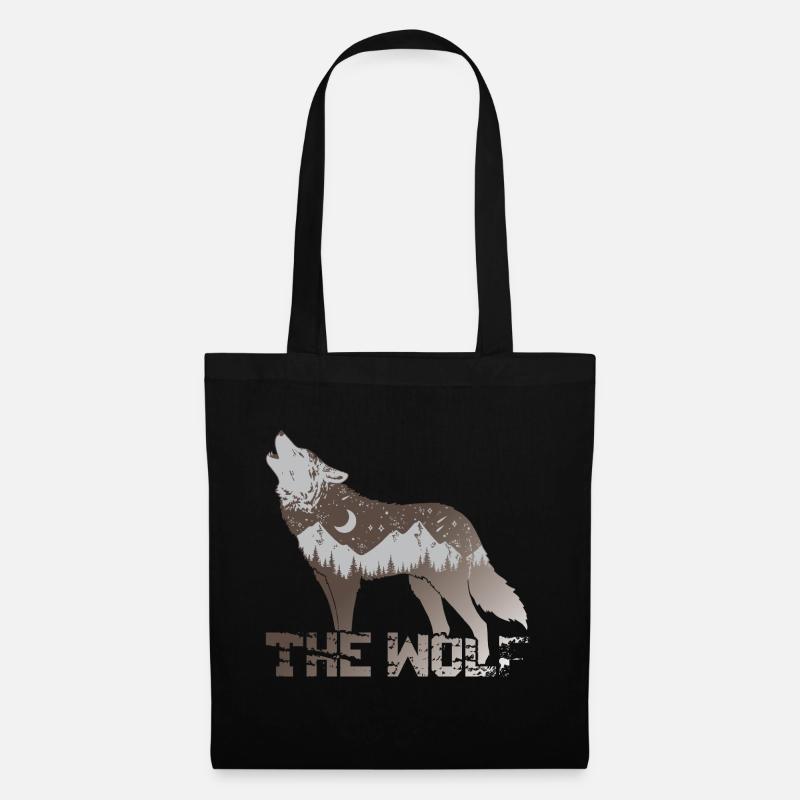 Der Wolf - Stoffbeutel - Schwarz