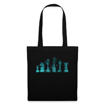 Schach Spiel Schachmatt Geschenk · Schachfiguren - Stoffbeutel - Schwarz - Vorne
