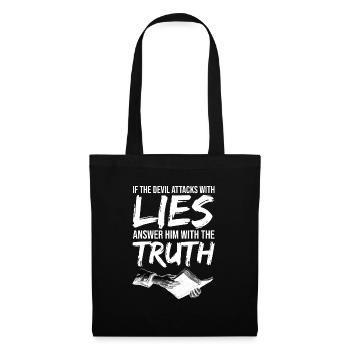 Christian clothes answer the devil bible - Tote Bag - black - Front