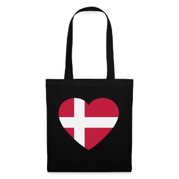 Drapeau Danemark Drapeau Drapeau Copenhague Cadeau - Sac en tissu - noir - Devant