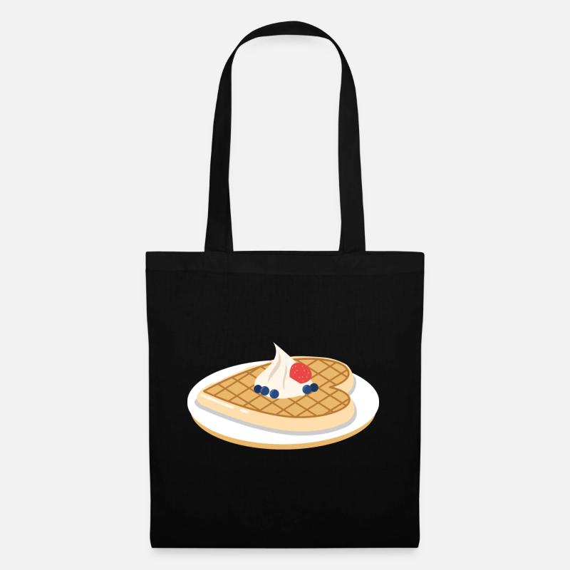 Waffles breakfast gift cream berry candy - Tote Bag - black