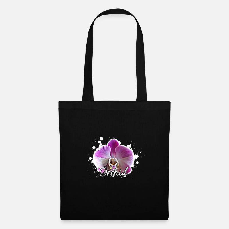 Orchideen - Stoffbeutel - Schwarz