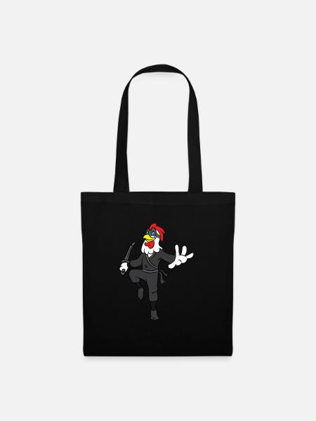 Poulet à l’épée de poulet ninja cadeau garçon - Sac en tissu - noir