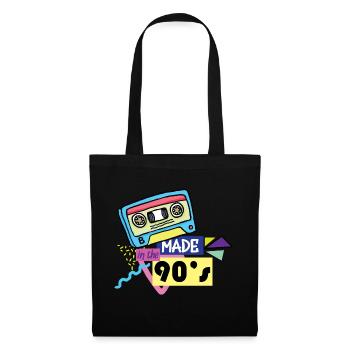 90s neunziger 1990er Kid Spielzeug Geschenk Idee - Stoffbeutel - Schwarz - Vorne