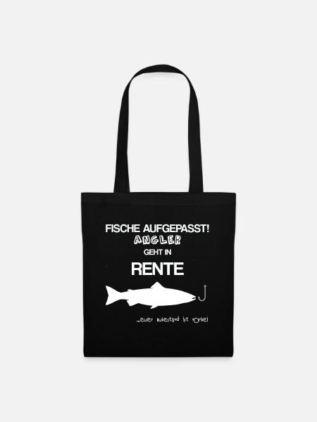 Geschenk Rente Abschied Kollegen Angler Fischen - Stoffbeutel - Schwarz