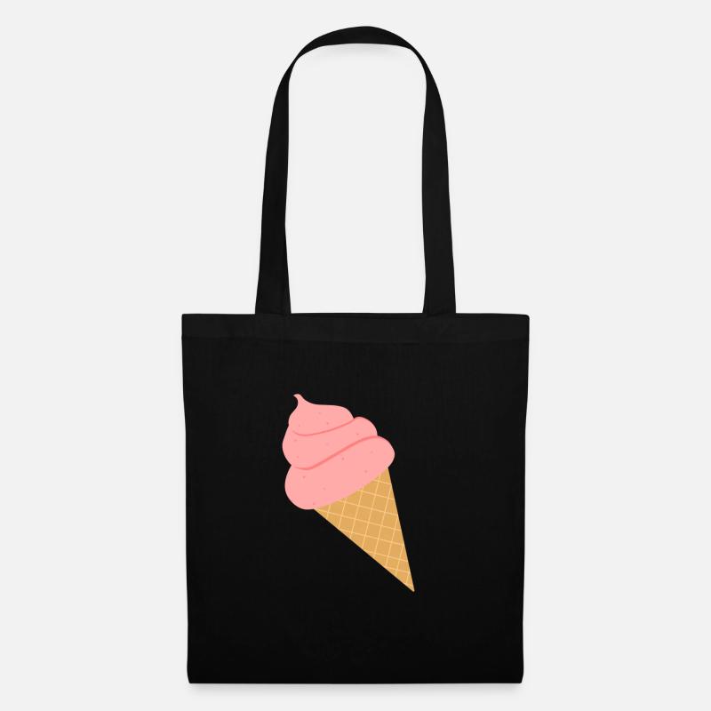 Eis Eiscreme Sommer Softeis Geschenk - Stoffbeutel - Schwarz