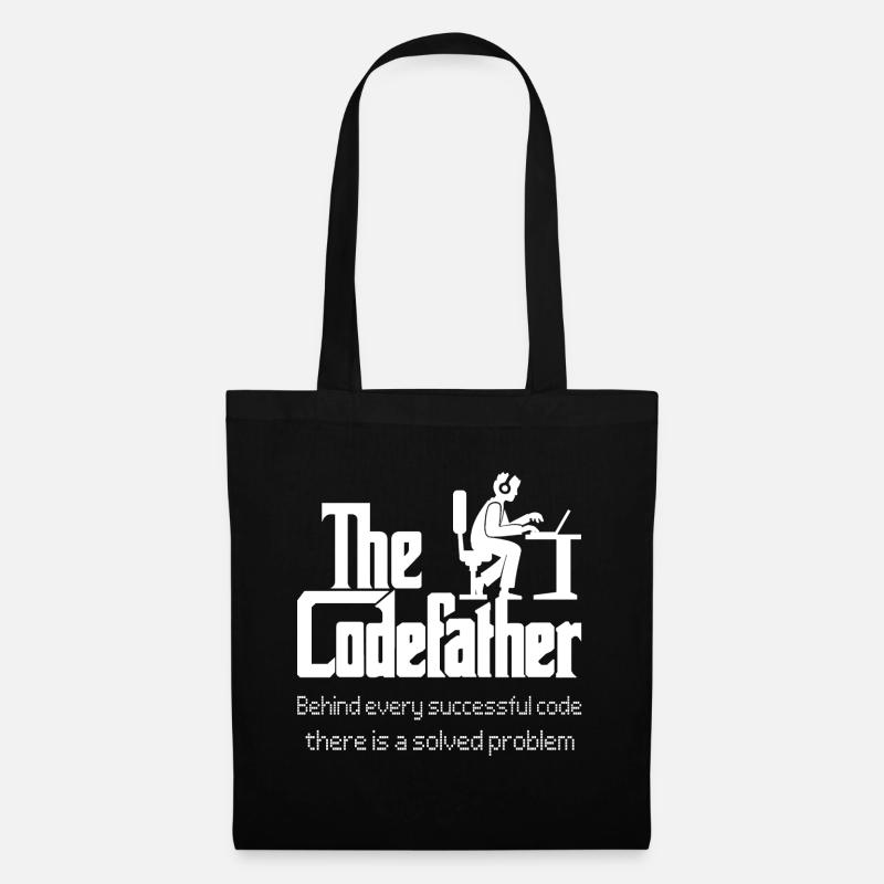 Codefather, Nerd, Admin, Geek, Men's T-Shirt, - Tote Bag - black