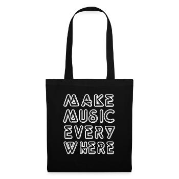 Musiker make music everywhere Geschenk - Stoffbeutel - Schwarz - Vorne