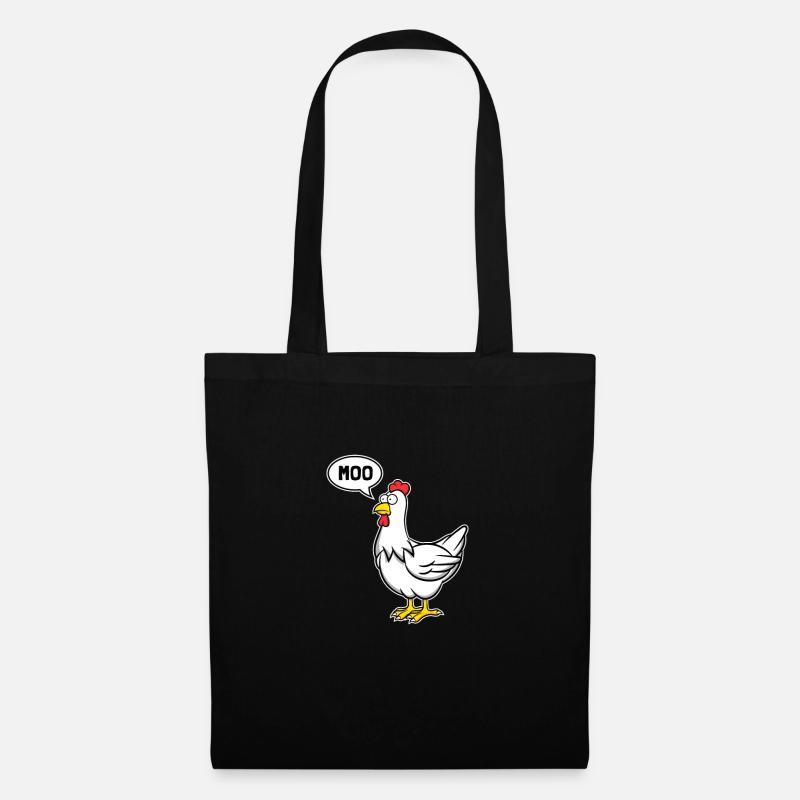 Huhn Moo Vogel Lustiges Geschenk - Stoffbeutel - Schwarz