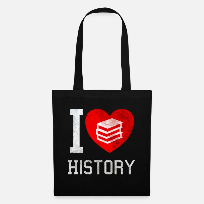 I love history - Stoffbeutel - Schwarz