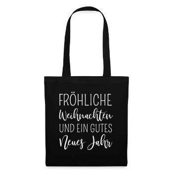 Fröhliche Weihnachten und ein Gutes Neues Jahr - Stoffbeutel - Schwarz - Vorne