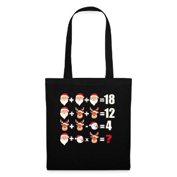 Rudolph Santa Bonhomme De Neige Joyeux Noël - Sac en tissu - noir - Devant