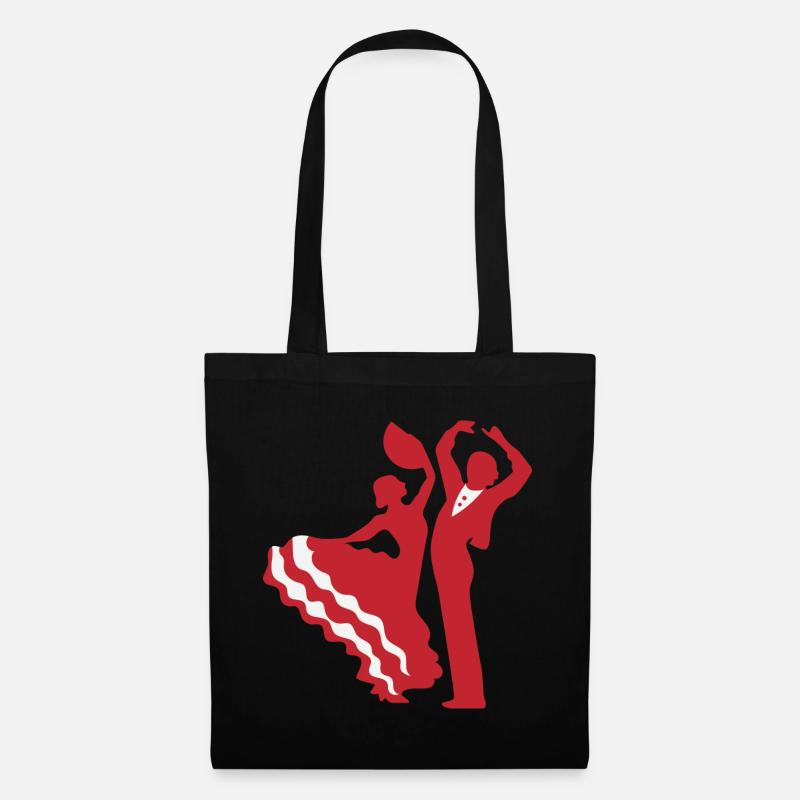 Flamenco Paar - Stoffbeutel - Schwarz