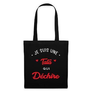 tata déchire cadeau femme tata - Sac en tissu - noir - Devant