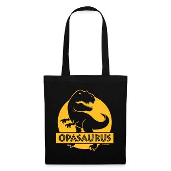 Opasaurus (Bester Opa / Opi / Großvater / NEG) - Stoffbeutel - Schwarz - Vorne