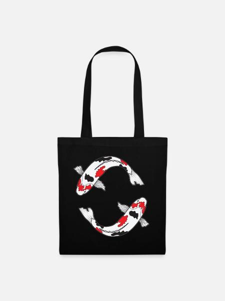 Sanke Koi-Fischdesign für Koi-Teich-Besitzer - Stoffbeutel - Schwarz